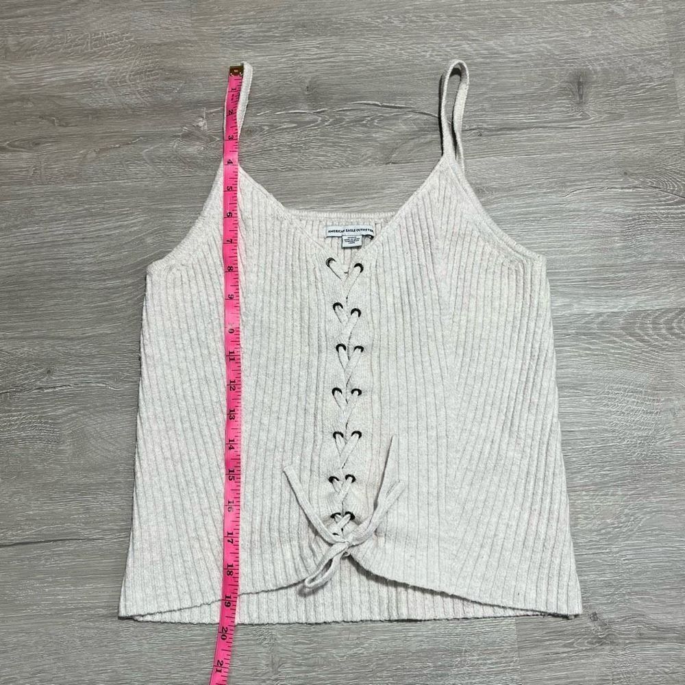American Eagle Tie Front Ribbed Tank Women’s Size Medium - Picture 8 of 9